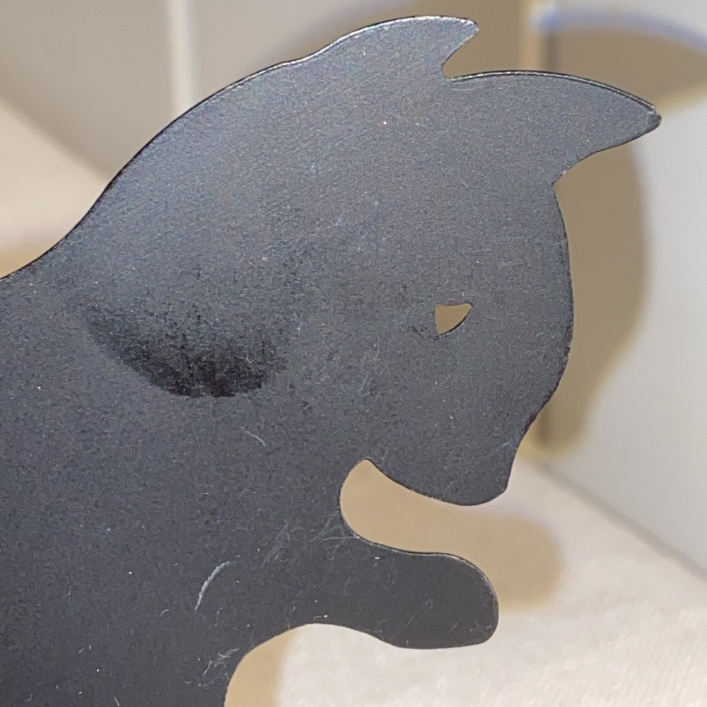 Vintage Black Cat face Metal Wall Decor candle holder LOT black cat silhouette - Picture 12 of 16